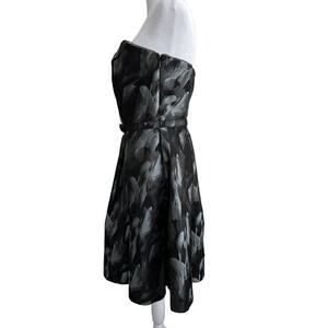 White House Black Market Mini Dress Black Gray Silver Fit Flare Party Size 6